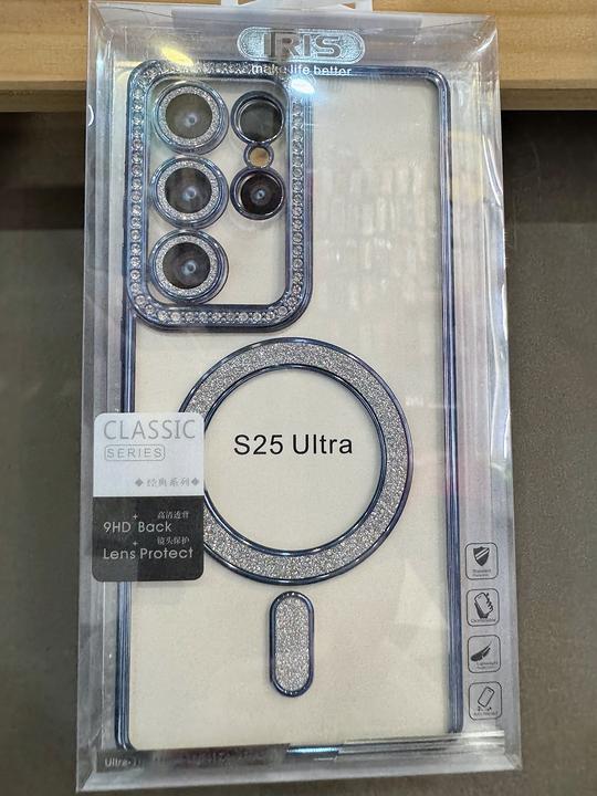 Clear case with glitter magnetic ring for Samsung Galaxy S25 Ultra